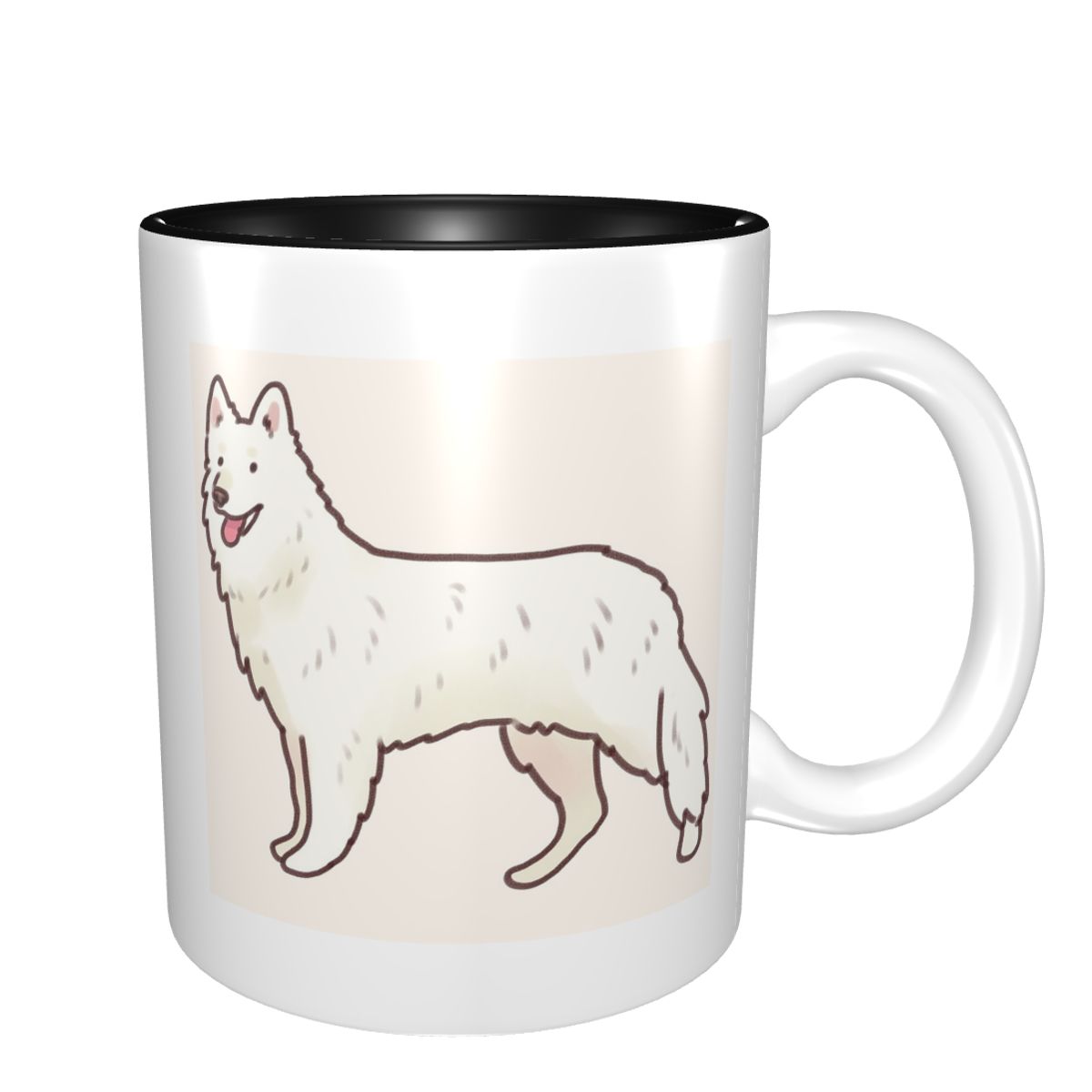 Draw Coffee And Tea - White Swiss Shepherd Drawing Mug Funny