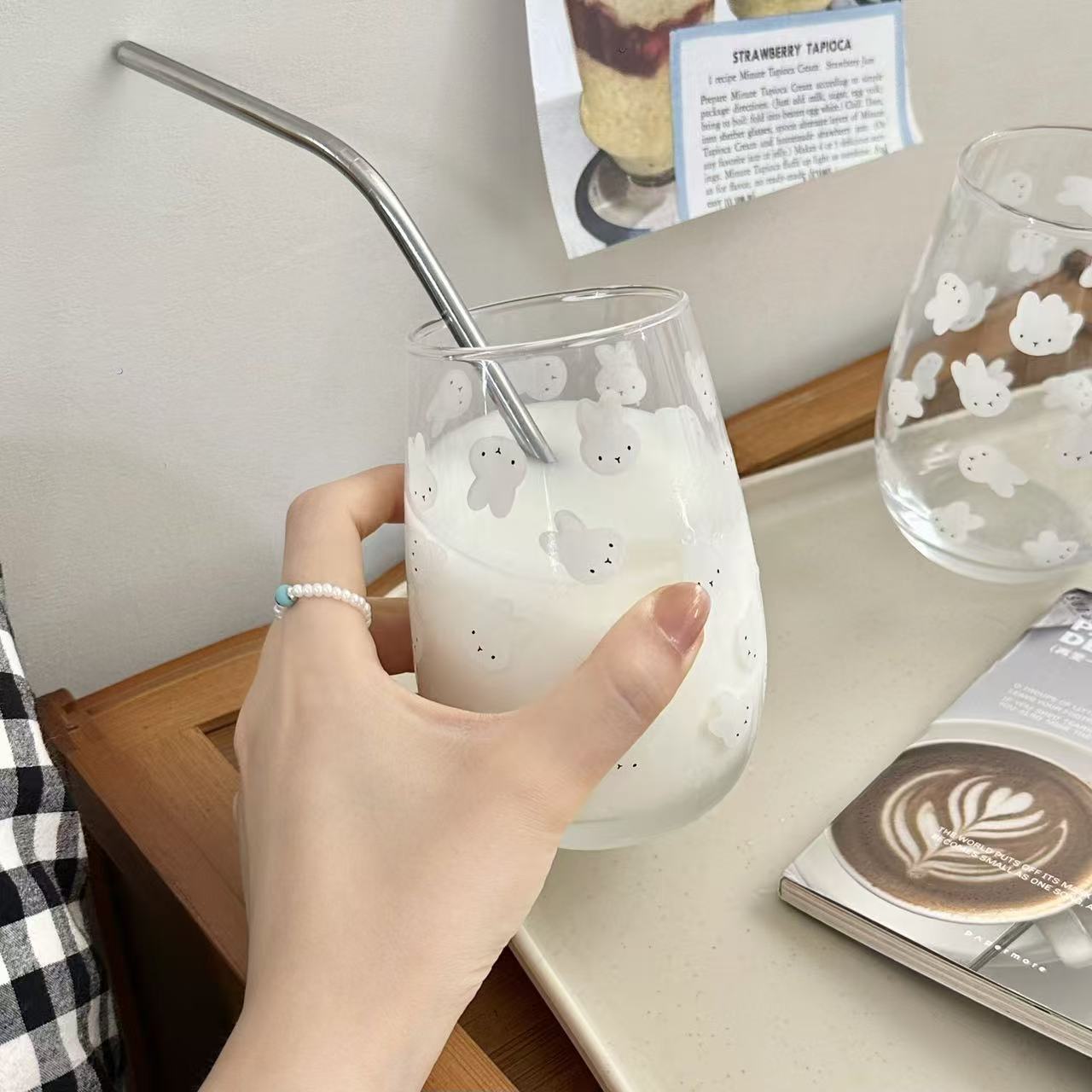 Cute Miffy Rabbit Printed Glas - đánh giá và giá Coffee Tea Hot