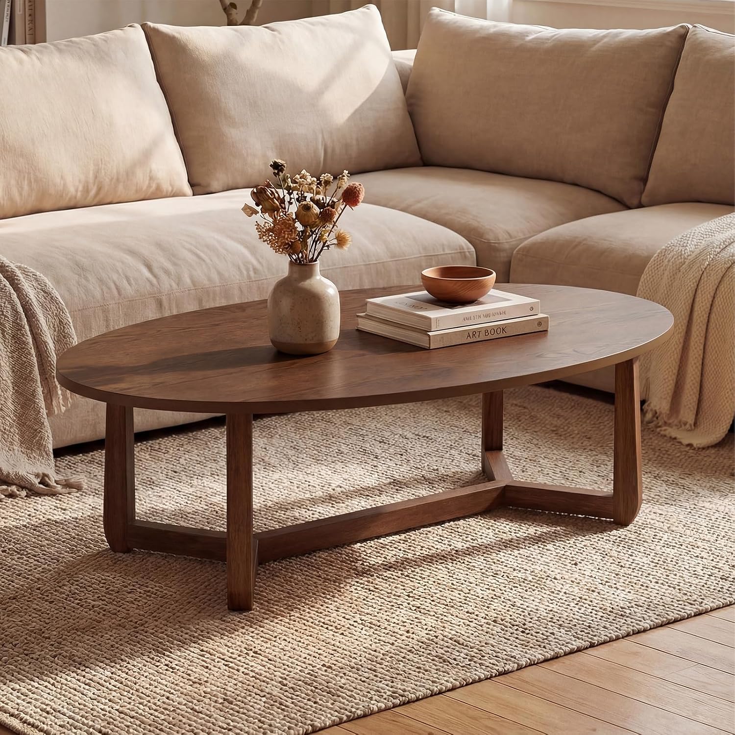 Oval Coffee Table, Wooden Cent - đánh giá và giá Coffee Tea Room