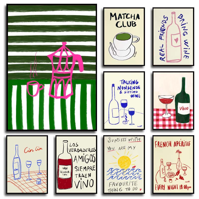 Colorful Drawings Abstract Art - đánh giá và giá Draw Coffee And Tea