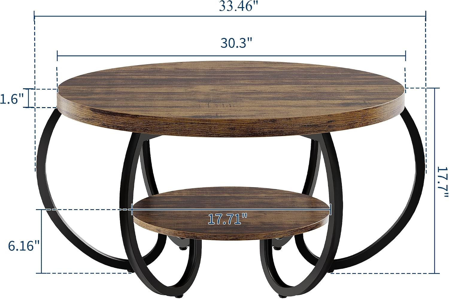 Round Coffee Table, Industrial - đánh giá và giá Coffee Tea Room