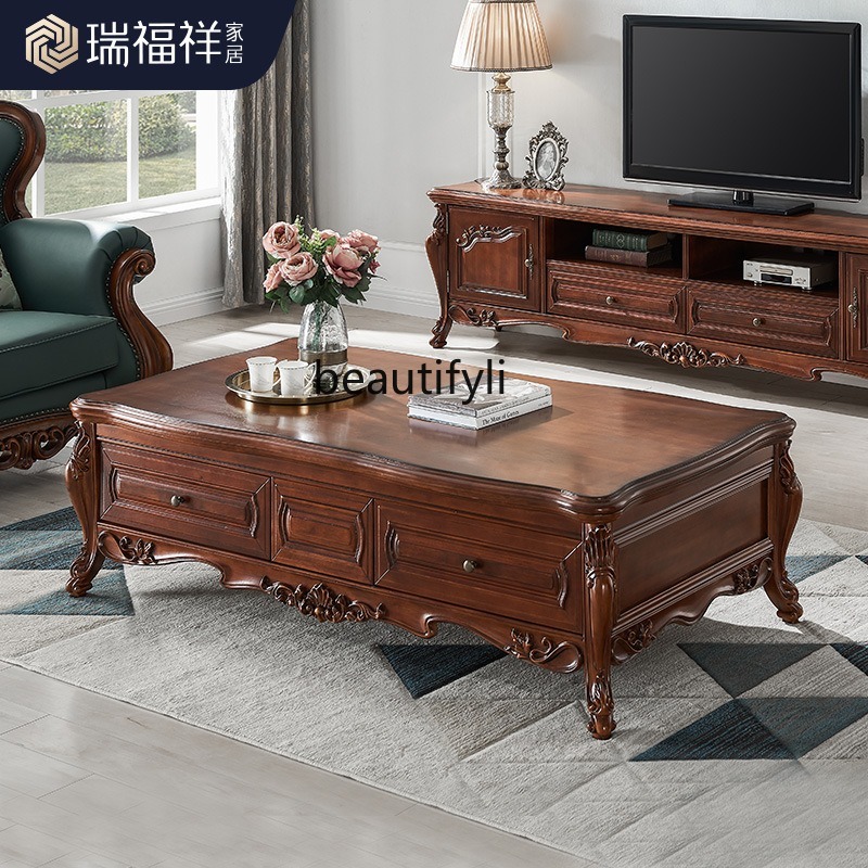 All solid wood coffee table Am - đánh giá và giá Draw Coffee And Tea