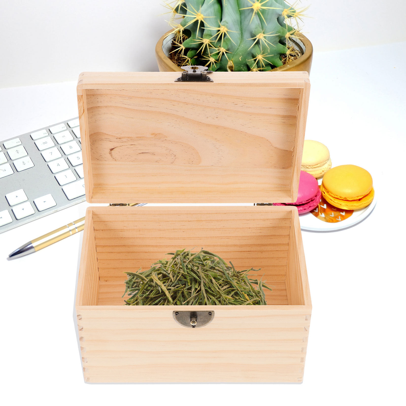 Sturdy Pine Wood Tea Box Stora - đánh giá và giá Coffee Tea Bean Leaf